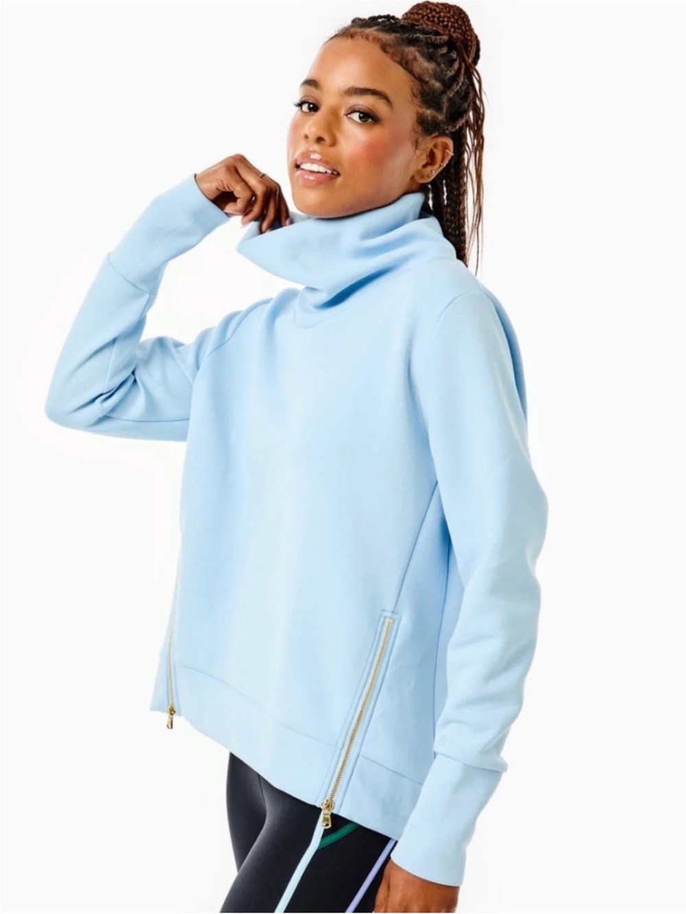 Addison Bay light Blue Funnel Neck Women's Sweater size M